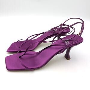 Jeffrey Campbell Fluxx Heel Sandals Women's Purple Satin Size US11 EU41.5